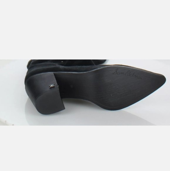 $225 Women's Sz 9 Sam Edelman Leahla Suede Pointy Toe Mid 👢boots - Picture 5 of 9